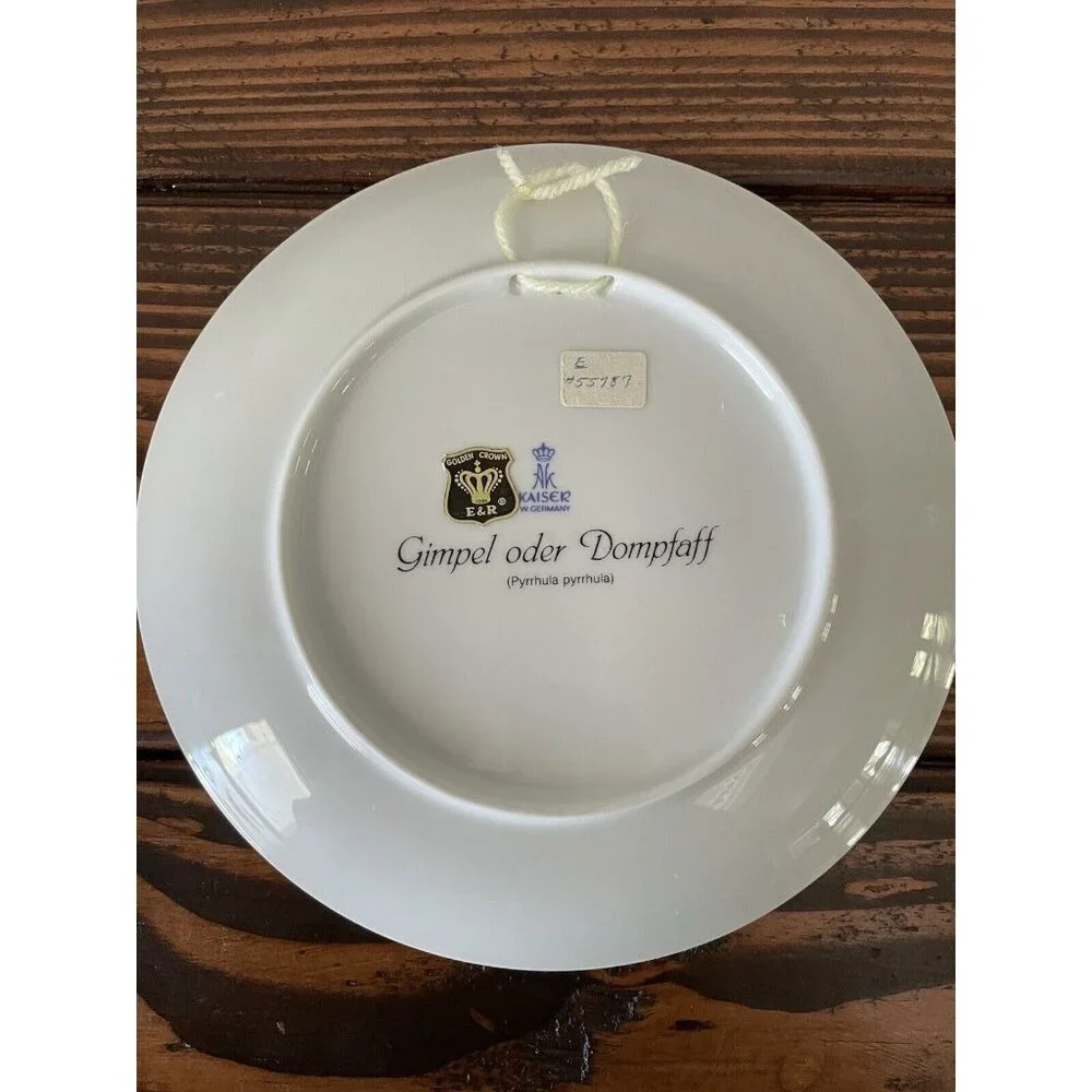 E&R Golden Crown Emblem AK Kaiser West Germany Gimpel Ofer Dompfaff Bird Plate